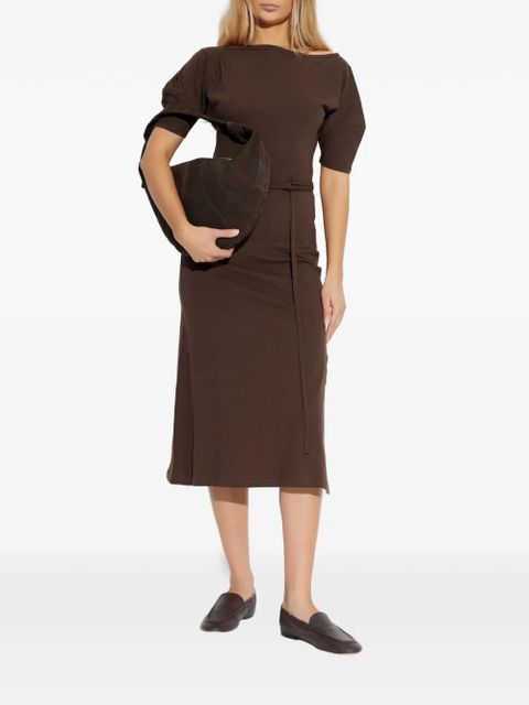 LEMAIRE tied-waist midi dress - Brown - zdjęcie produktu nr 2