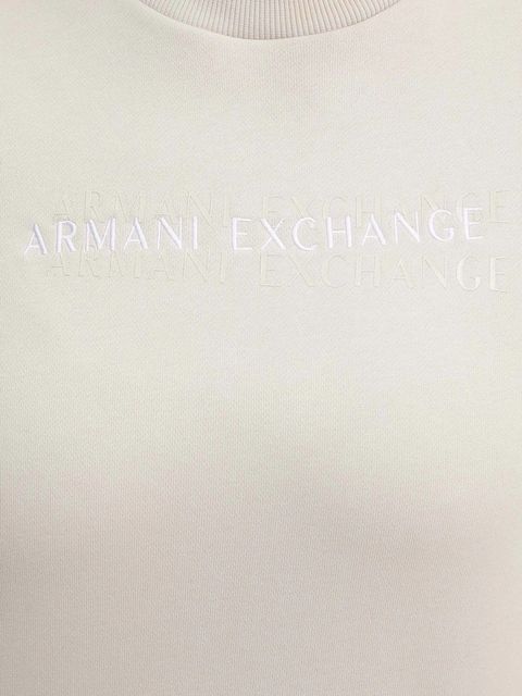 Armani Exchange bluza bawełniana damska kolor beżowy z nadrukiem XW000787 AF16141