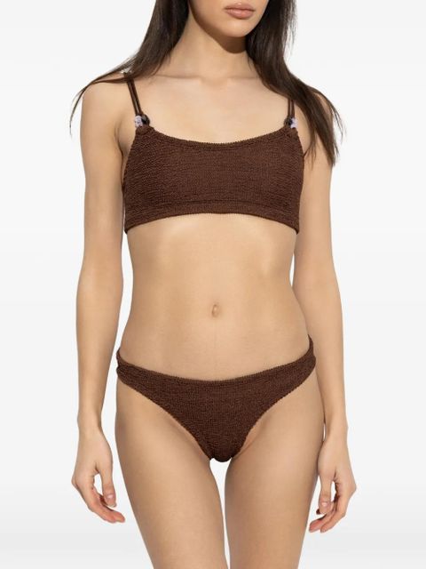 Hunza G Cassie beaded crinkle bikini - Brown - zdjęcie produktu nr 2