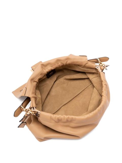 FENDI large Mamma Baguette logo-plaque gathered shoulder bag - Brown - zdjęcie produktu nr 2