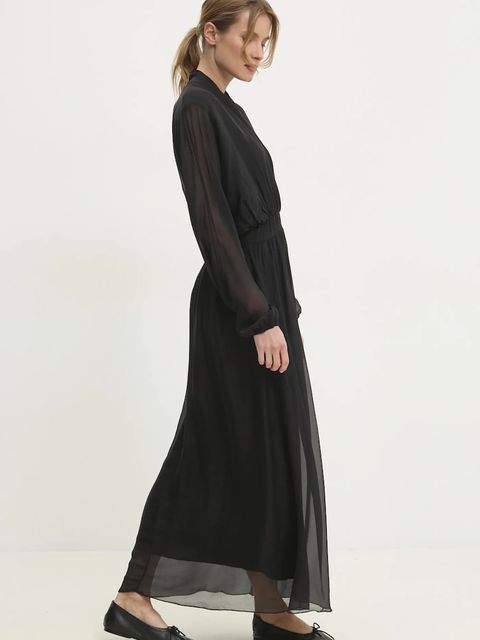 Answear.LAB sukienka kolor czarny maxi prosta - zdjęcie produktu nr 2