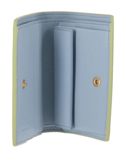 Marni embroidered leather bifold wallet - Green