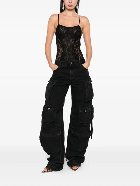 The Attico lace bodysuit - Black