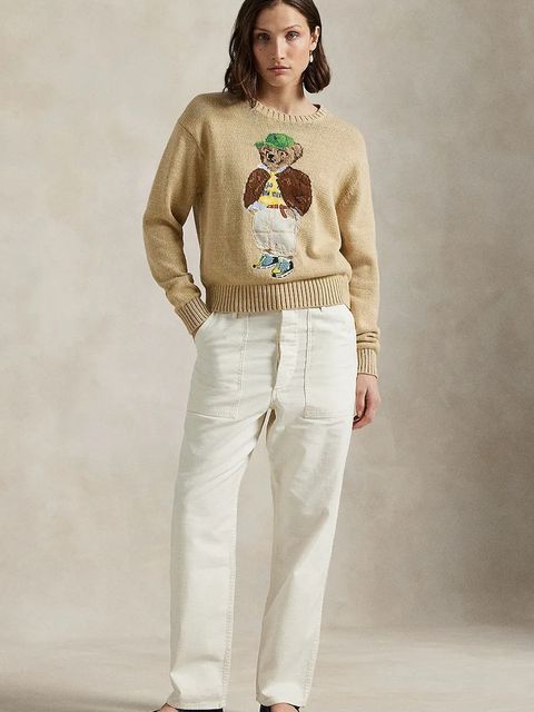 Polo Ralph Lauren sweter bawełniany damski kolor beżowy lekki 211972121