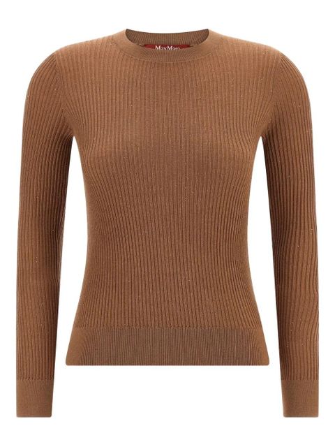 Max Mara Marabu sequin-embellished ribbed sweater - Brown - zdjęcie produktu nr 1