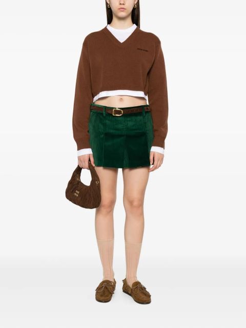 Miu Miu cropped sweater - Brown - zdjęcie produktu nr 2