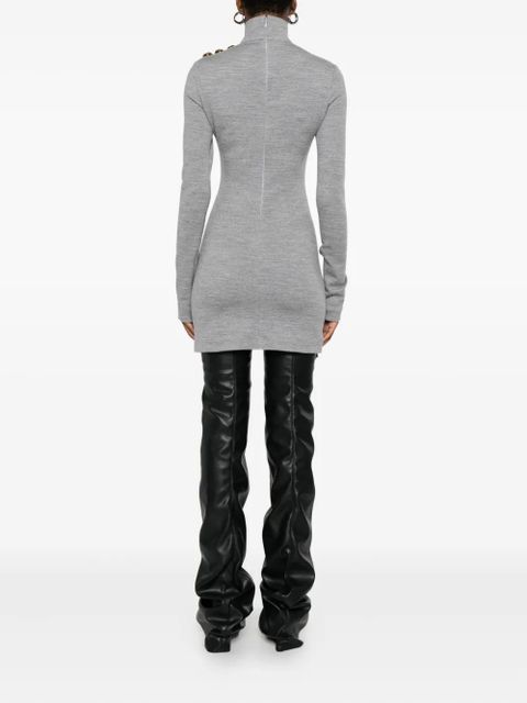 Balmain high-neck button-detail dress - Grey