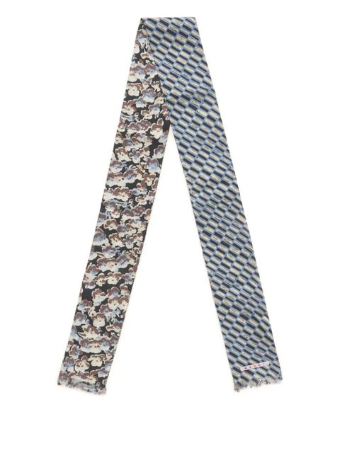Marni double-sided frayed scarf - Blue - zdjęcie produktu nr 1