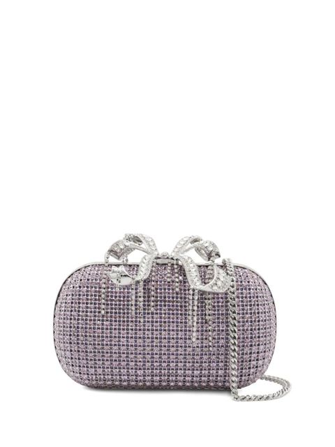 Self-Portrait crystal-embellished clutch bag - Purple - zdjęcie produktu nr 1