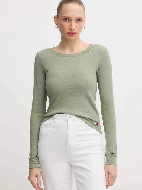 Tommy Hilfiger longsleeve kolor zielony UW0UW06066 - zdjęcie produktu nr 1