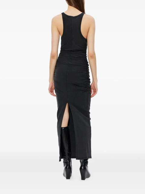 MISBHV logo-print ruched dress - Black