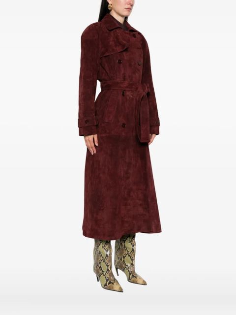 ducie Corrin suede trench coat - Red