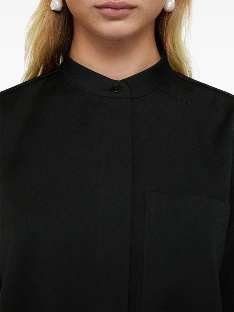 Jil Sander wool gabardine shirt - Black