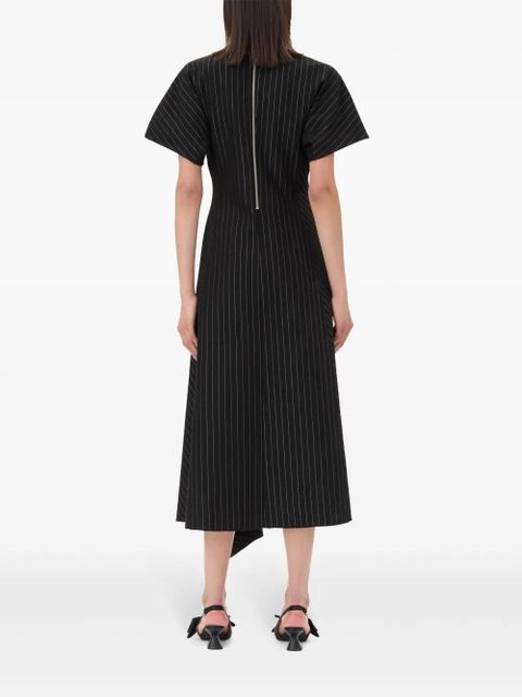 GANNI striped jersey midi dress - Black