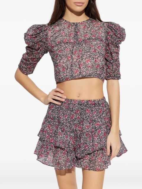 MARANT ÉTOILE Silva floral-pattern blouse - Red