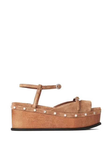 Jimmy Choo Kata studded platform sandals - Brown - zdjęcie produktu nr 1