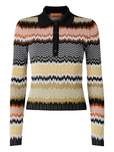 Missoni chevron-pattern polo neck top - Multicolour - zdjęcie produktu nr 1