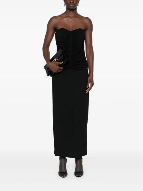 Saint Laurent ruched strapless top - Black - zdjęcie produktu nr 2