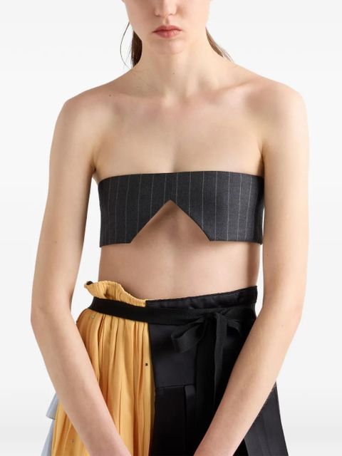 Prada pinstripe wool bandeau top - Grey