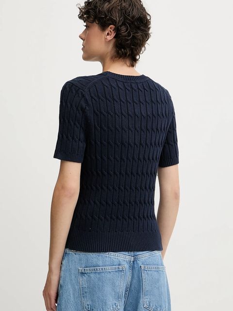 Tommy Hilfiger sweter bawełniany damskie kolor granatowy WW0WW45656 - zdjęcie produktu nr 2