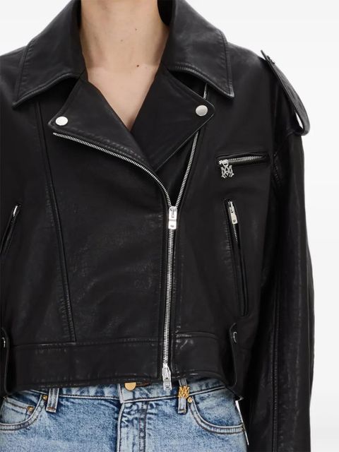 AMIRI zip-front leather jacket - Black - zdjęcie produktu nr 2
