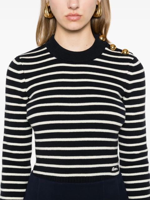 AMI Paris ribbed-knit striped jumper - Blue