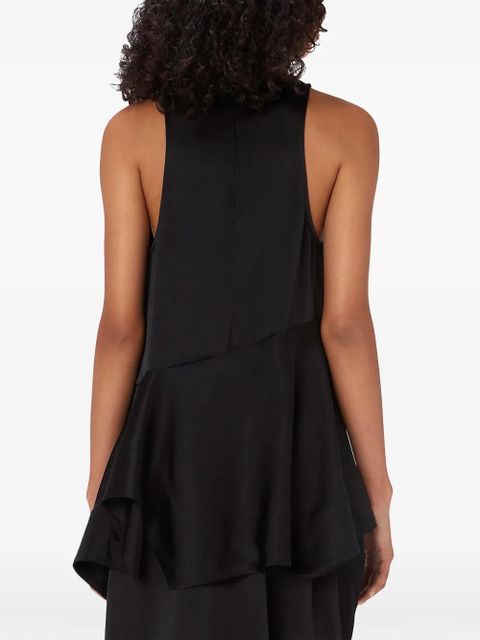 JW Anderson ruffle-hem satin sleeveless top - Black