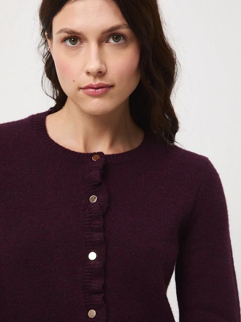 Medicine kardigan z wełną damskie kolor bordowy