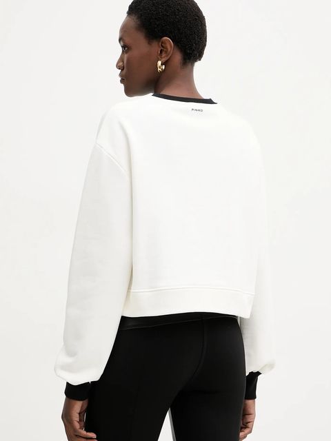 Pinko bluza bawełniana damska kolor biały gładka 105609 A2TD