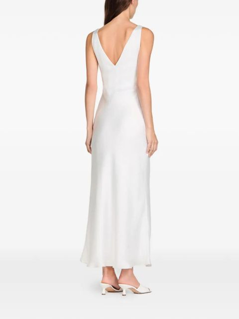 SANDRO V-neck embellished-collar dress - White