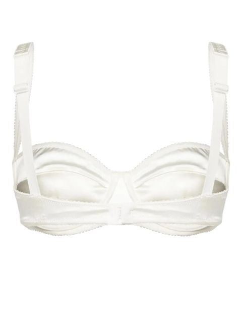 Dolce & Gabbana scallop-edge satin balconette bra - White