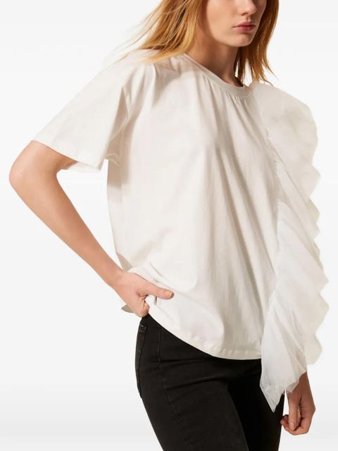TWINSET ruffled-tulle T-shirt - White