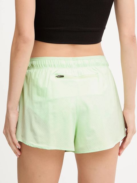 New Balance szorty treningowe damskie kolor zielony gładkie high waist WS41286MEW