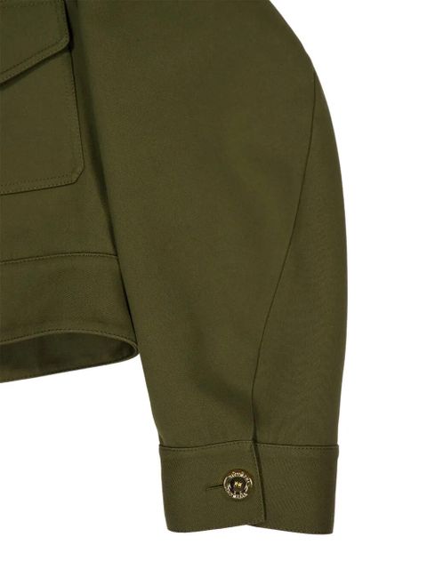 Givenchy patch-pocket cropped military jacket - Green