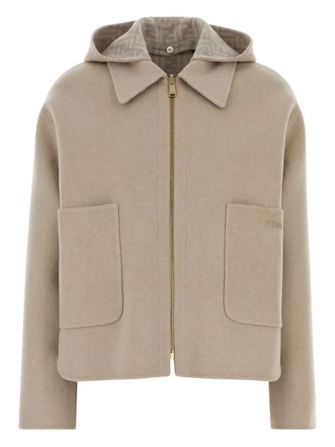 FENDI zip-up hooded jacket - Neutrals - zdjęcie produktu nr 1