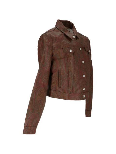 ETRO paisley-print cropped jacket - Brown