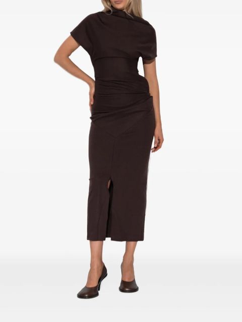 ENTIRE STUDIOS draped split midi dress - Brown