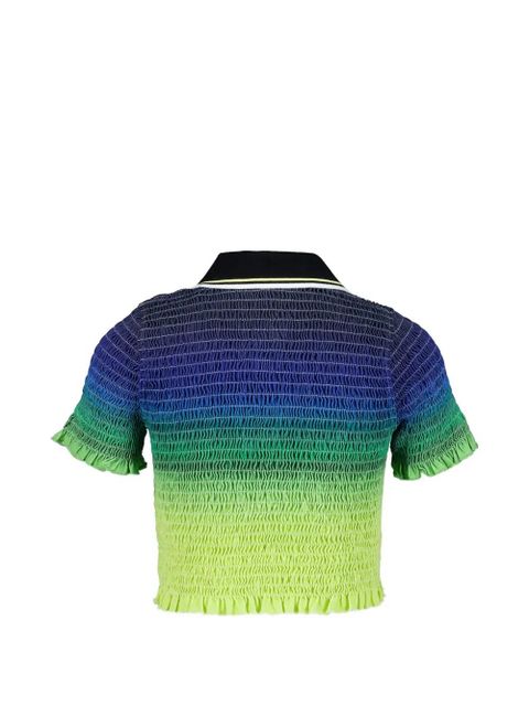 Casablanca shirred polo top - Green - zdjęcie produktu nr 2