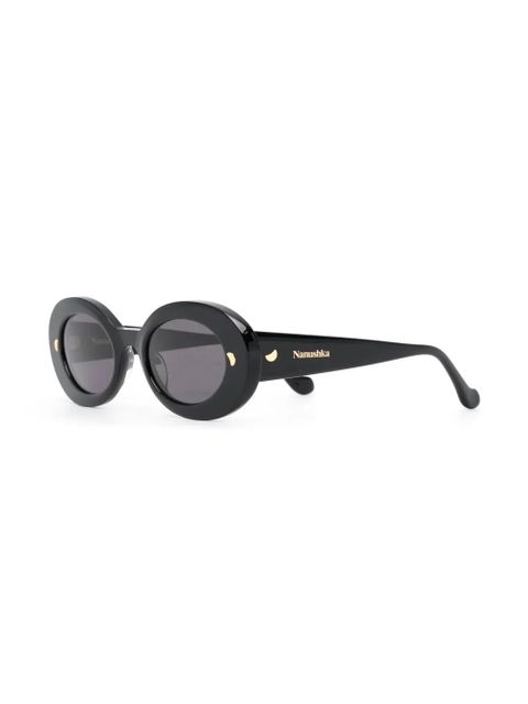 Nanushka Giva oval-frame sunglasses - Black