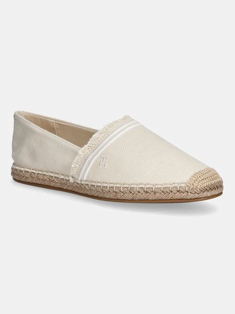 Tommy Hilfiger espadryle FRINGE CANVAS CLOSED ESPADRILLE kolor beżowy FW0FW08881 - zdjęcie produktu nr 1