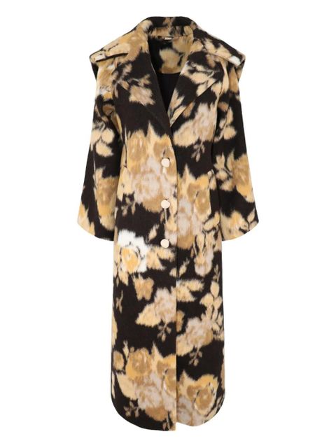 Cult Gaia floral-print button coat - Black - zdjęcie produktu nr 1
