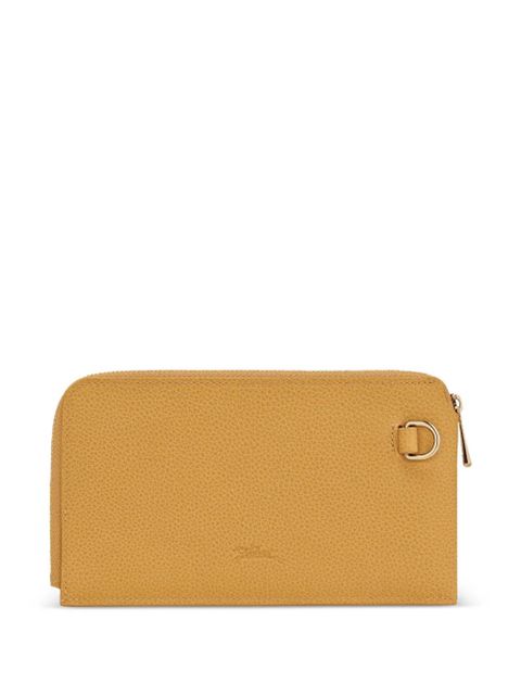Longchamp Le Foulonné grained-leather pouch - Yellow