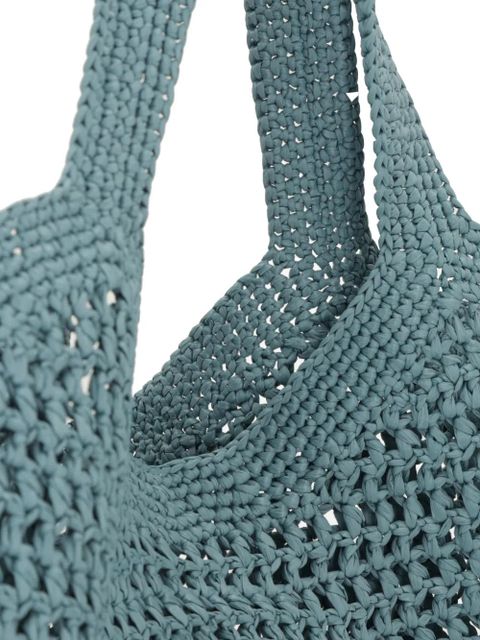 Tod's logo-patch crochet-knit tote bag - Blue