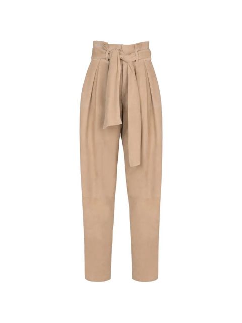 Balmain self-tie suede trousers - Neutrals - zdjęcie produktu nr 1