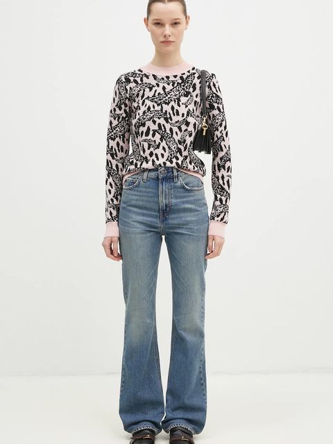 Fiorucci sweter z domieszką wełny Pink Banimalier