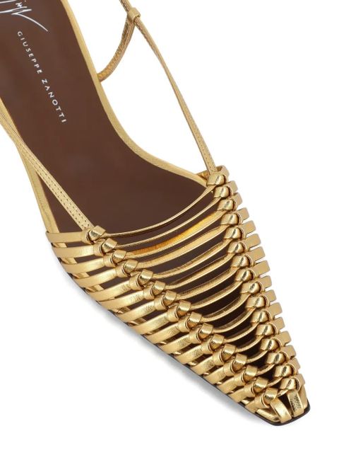 Giuseppe Zanotti Orsola woven pointed sandals - Gold
