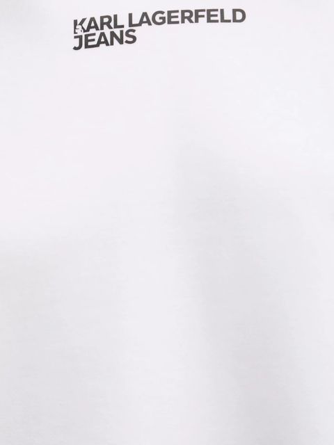 Karl Lagerfeld Jeans bluza damska kolor biały z kapturem z nadrukiem A1W20017