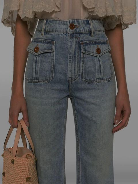 ZIMMERMANN flared cropped jeans - Blue