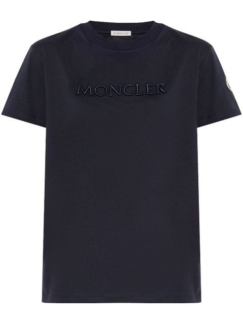 Moncler logo-embroidered T-shirt - Blue - zdjęcie produktu nr 1