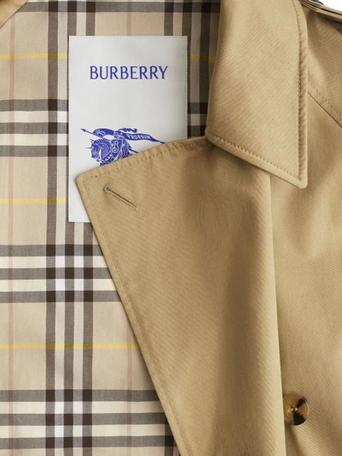 Burberry raglan-sleeve belted trench coat - Brown